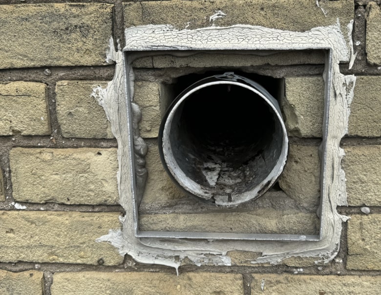 Bird nest damaged an air vent