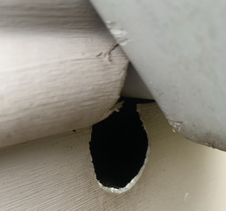 Squirrel entry point eavestrough