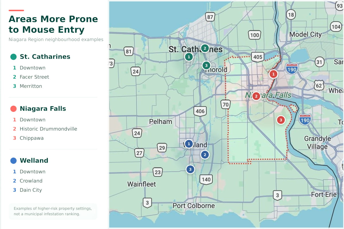 Niagara Region Mouse Entry Risk Map